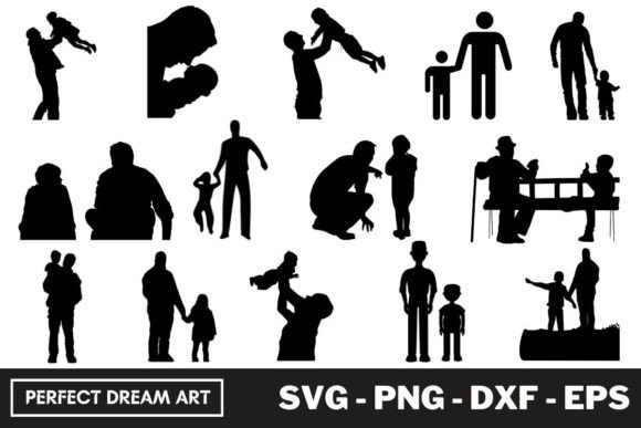 Download Father with Kids Silhouette Bundles - Kids silhouette Collection