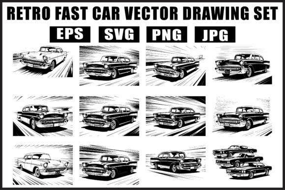 Download Retro Fast Car Vector SVG Bundle - Svg bundle Collection