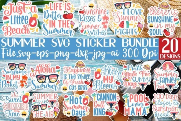 Download Summer Sticker SVG Bundle - Svg bundle Collection