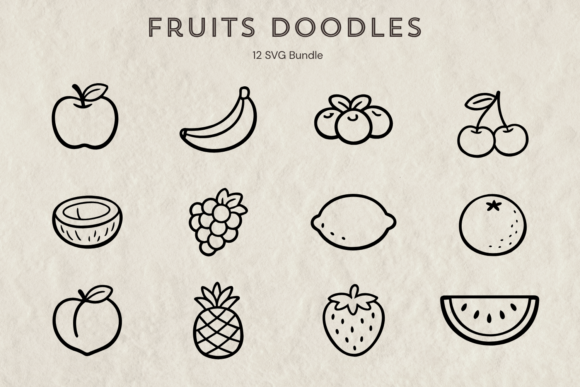 Download Fruit Doodles SVG Bundle Clipart - Svg bundle Collection