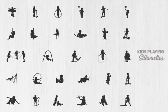 Download Kids Playing Silhouette, Kids Silhouette - Kids silhouette Collection