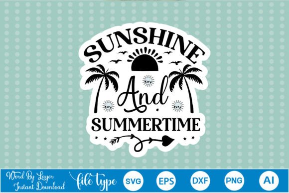 Download Sunshine and Summertime Sticker SVG - Summertime sticker Collection