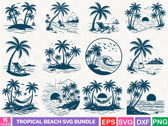 Download Tropical Beach SVG Bundle - Svg bundle Collection