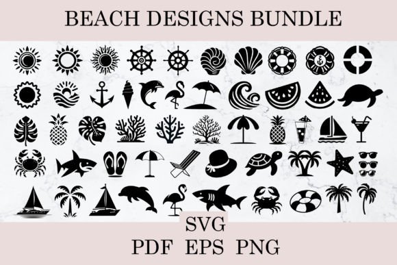 Download Beach Svg Bundle Summer Outline Clipart - Svg bundle Collection