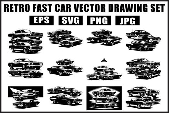Download Retro Fast Car Vector SVG Bundle - Svg bundle Collection