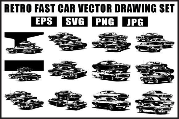 Download Retro Fast Car Vector SVG Bundle - Svg bundle Collection