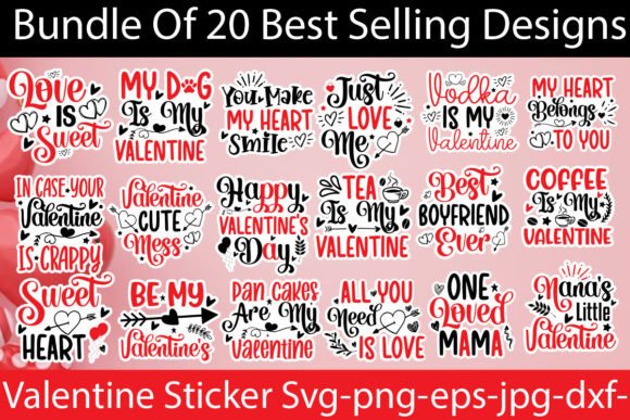 Download Valentine Sticker SVG Bundle - Svg bundle Collection