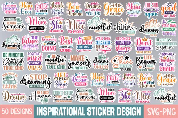 Download Inspirational Quotes Sticker Svg Bundle, - Svg bundle Collection