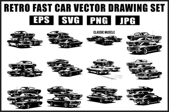 Download Retro Fast Car Vector SVG Bundle - Svg bundle Collection